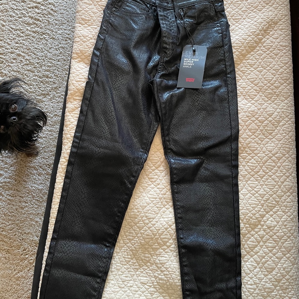 Snakeskin Leather jeans